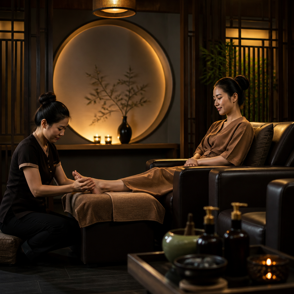 Massage thư giãn các vùng da đặc biệt như bàn chân