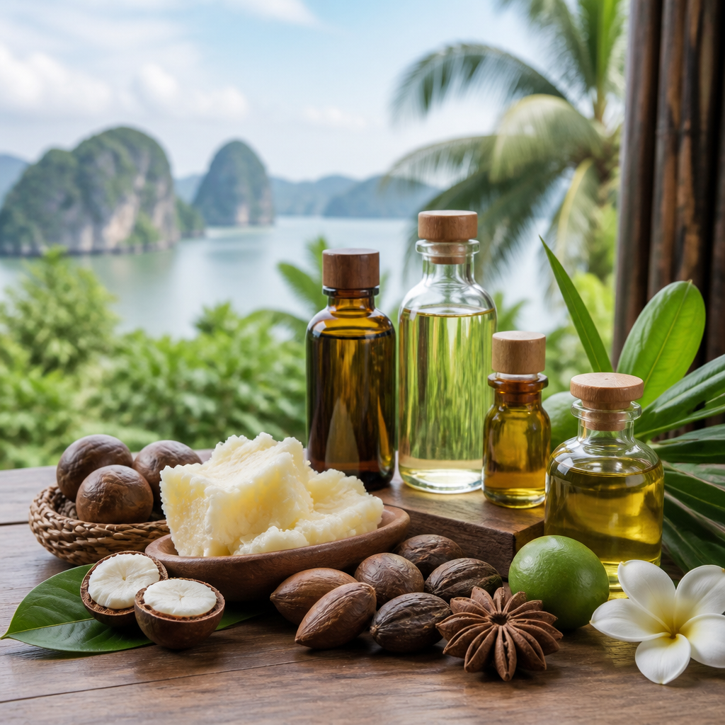 Các nguyên liệu tự nhiên dùng trong quy trình chăm sóc da toàn thân
