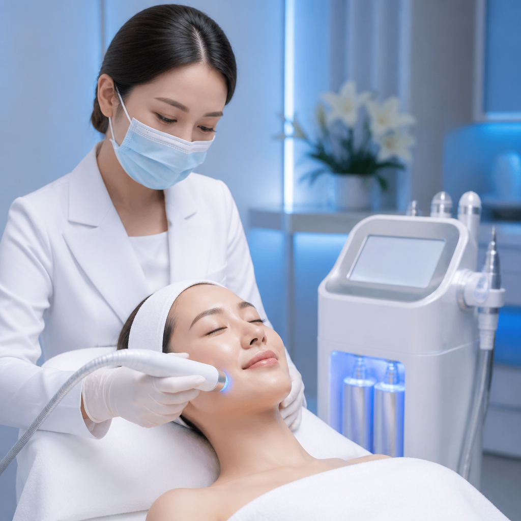 Khách hàng đang trải nghiệm dịch vụ thẩm mỹ cá nhân hóa tại spa