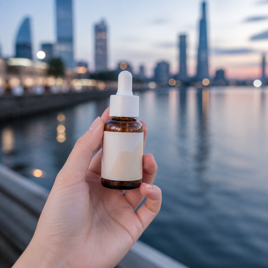 Hình ảnh một người đang thoa serum Retinol hoặc Tretinoin lên da, thể hiện cách sử dụng sản phẩm chống lão hóa và tái tạo da